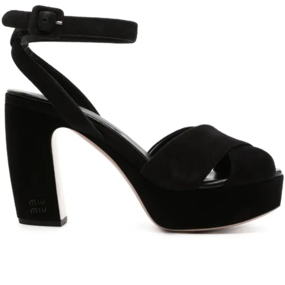 Miu Miu Strappy Velvet Sandals
